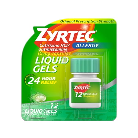 Zyrtec 24 Hour Allergy Relief Antihistamine Capsules, 12 Ct