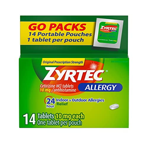 Zyrtec 24 Hour Allergy Relief Tablets, 10 Mg Cetirizine HCl ...