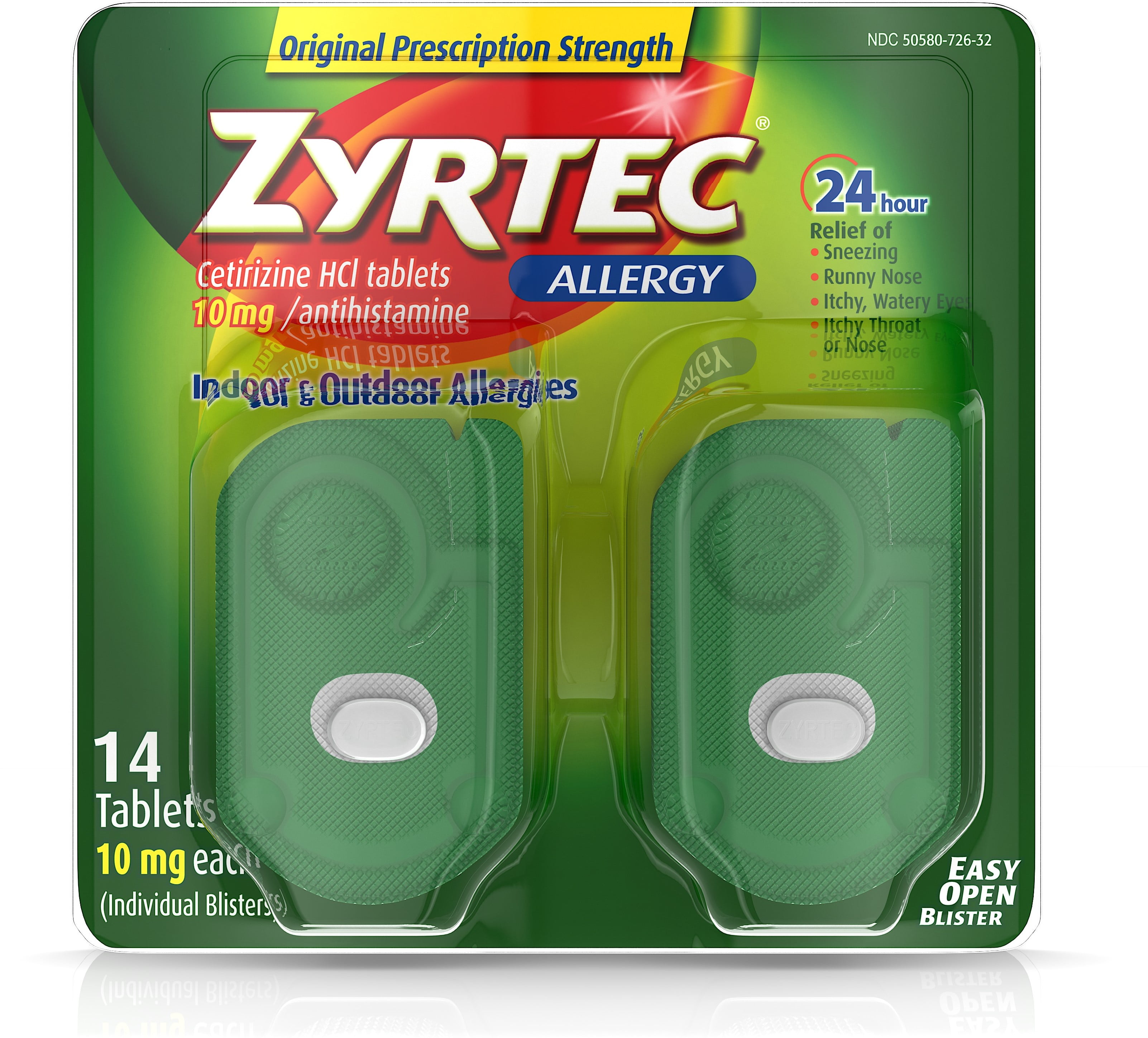 4 Pack - Zyrtec Allergy 10 mg Tablets Blister Pack