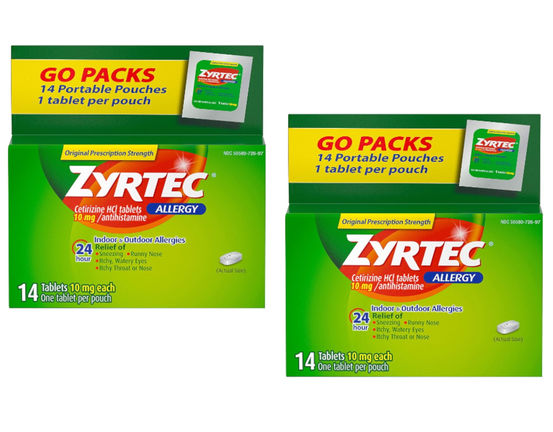 Zyrtec Allergy 10 mg Tablets Blister Pack (Pack of 2)