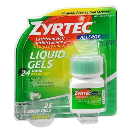 Zyrtec Allergy Liquid Gels 24 Hours Relief For Indoor, Outdoor - 25 Ea, 3 Pack
