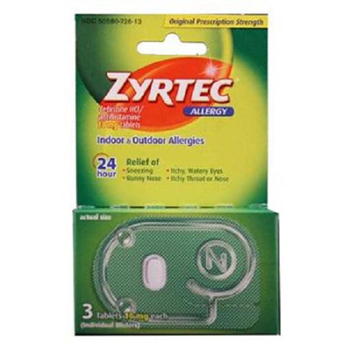 Zyrtec, Allergy Relief, Count 1 Medicine Cold/Sinus/Allergy / Grab