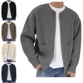 thumbnail image 1 of Zysthvn Athletic Mens Winter Jacket Lightweight Plus Size Sweater Coats for Men Solid Long Sleeve Crew Neck with Pockets, 1 of 9