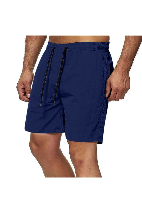 Bermuda Swim Trunks Men Quick Dry Summer Casual Surfing Mens Board Shorts Drawstring Solid Comfortable