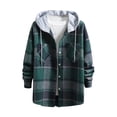 thumbnail image 1 of Zysthvn Casual Jackets for Men with Hood Plaid Outdoor Winter Lightweight Mens Sport Coat Hooded with Pockets Hiking Button, 1 of 6