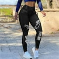 thumbnail image 1 of Zysthvn Casual Work Jeans for Women Oversized Skinny Plus Size High Waisted Womens Trouser Pants with Pockets Button Solid Ripped Slim Fit Pants, 1 of 5