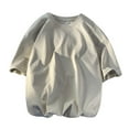 thumbnail image 1 of Zysthvn Cotton Shirts for Men Exercise Summer Casual Men T Shirts Solid Short Sleeve Pullover Crew Neck Tops, 1 of 7