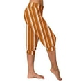 thumbnail image 1 of Zysthvn Cropped Womens Capris for Summer Athletic Yoga Workout Leggings with Pockets Women Pants Casual Elastic Waist High Waisted Gym Striped, 1 of 6