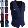 thumbnail image 1 of Zysthvn Dress Jackets for Men Casual Plus Size Lightweight Winter Athletic Mens Vest Button with Pockets Solid V-Neck Jackets, Navy XXXXXXL, 1 of 9