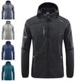 thumbnail image 1 of Zysthvn Fall Jackets for Men with Hood Outdoor Lightweight Sun Protection Athletic Coats for Men Solid with Pockets Full Zip Hooded Hiking, 1 of 4