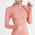 thumbnail image 1 of Zysthvn Fall Lightweight Jacket Women Yoga Athletic Full Zipper Long Sleeve Womens Coats Outerwear Stand Collar Solid Slim Fit Tops, 1 of 3