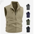 thumbnail image 1 of Zysthvn Fleece Mens Vest Sleeveless Winter Zip up Casual Jacket for Men Stand Collar Solid with Pockets Outerwear, 1 of 5