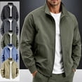 thumbnail image 1 of Zysthvn Full Zip Jacket for Men Fall Casual Lightweight Outdoor Coats for Men Hiking Stand Collar Long Sleeve with Pockets Solid, 1 of 10