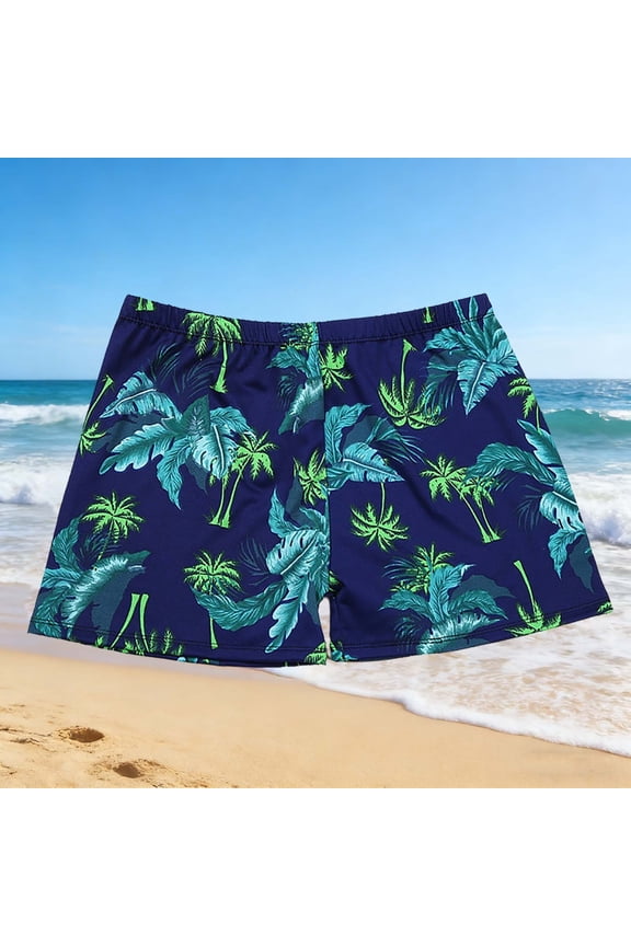 Hawaiian Swim Shorts for Men Summer Bermuda Casual Surfing Mens Board Shorts Tropical Printed Pockets Fitness Elastic Waist