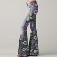 thumbnail image 1 of Zysthvn High Waisted Womens Pants Casual Flared Floral Trousers for Women Jeans Stretch with Pockets Button Loose Pants, 1 of 5