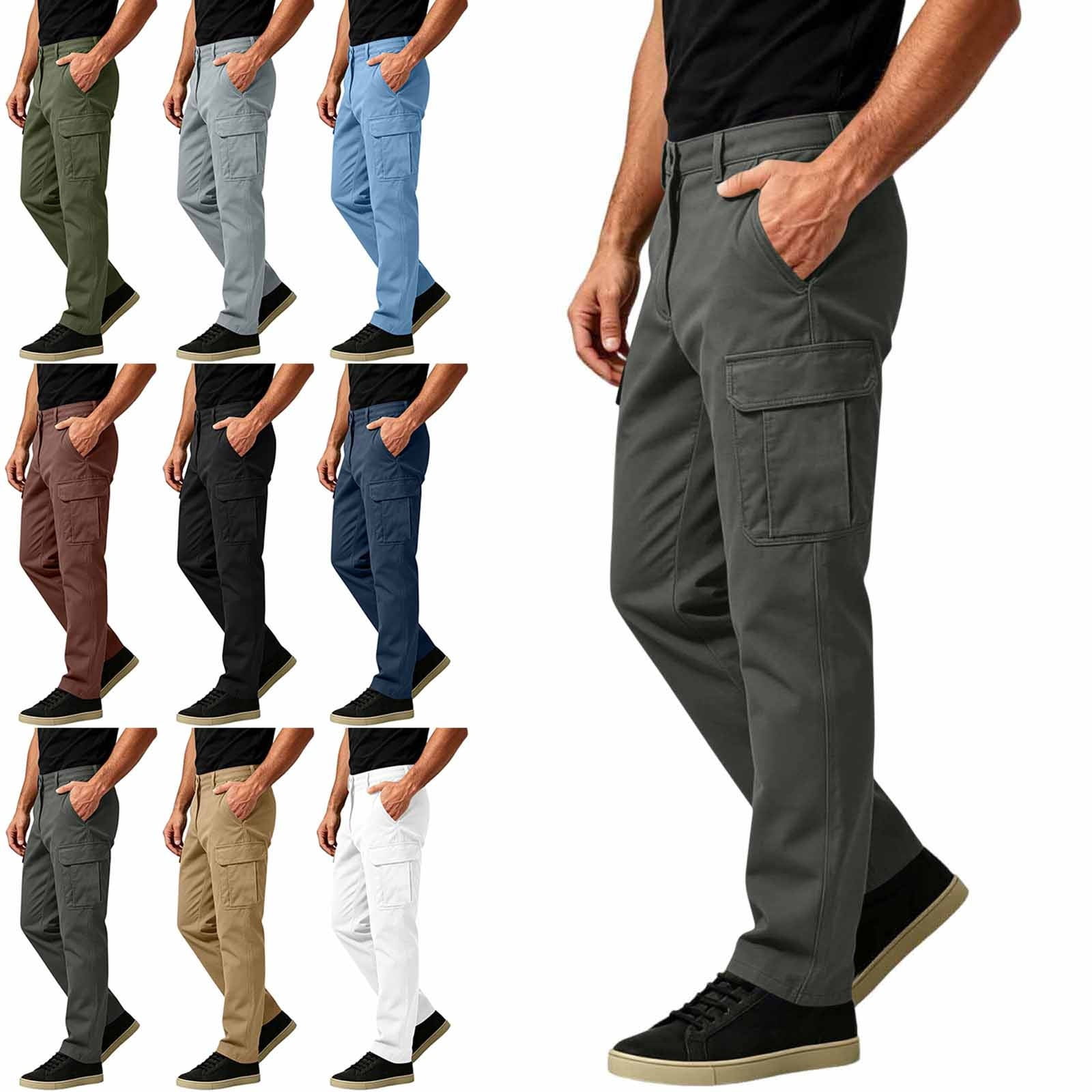Zysthvn Hiking Cargo Pants for Men Work Casual Outdoor Winter Mens ...