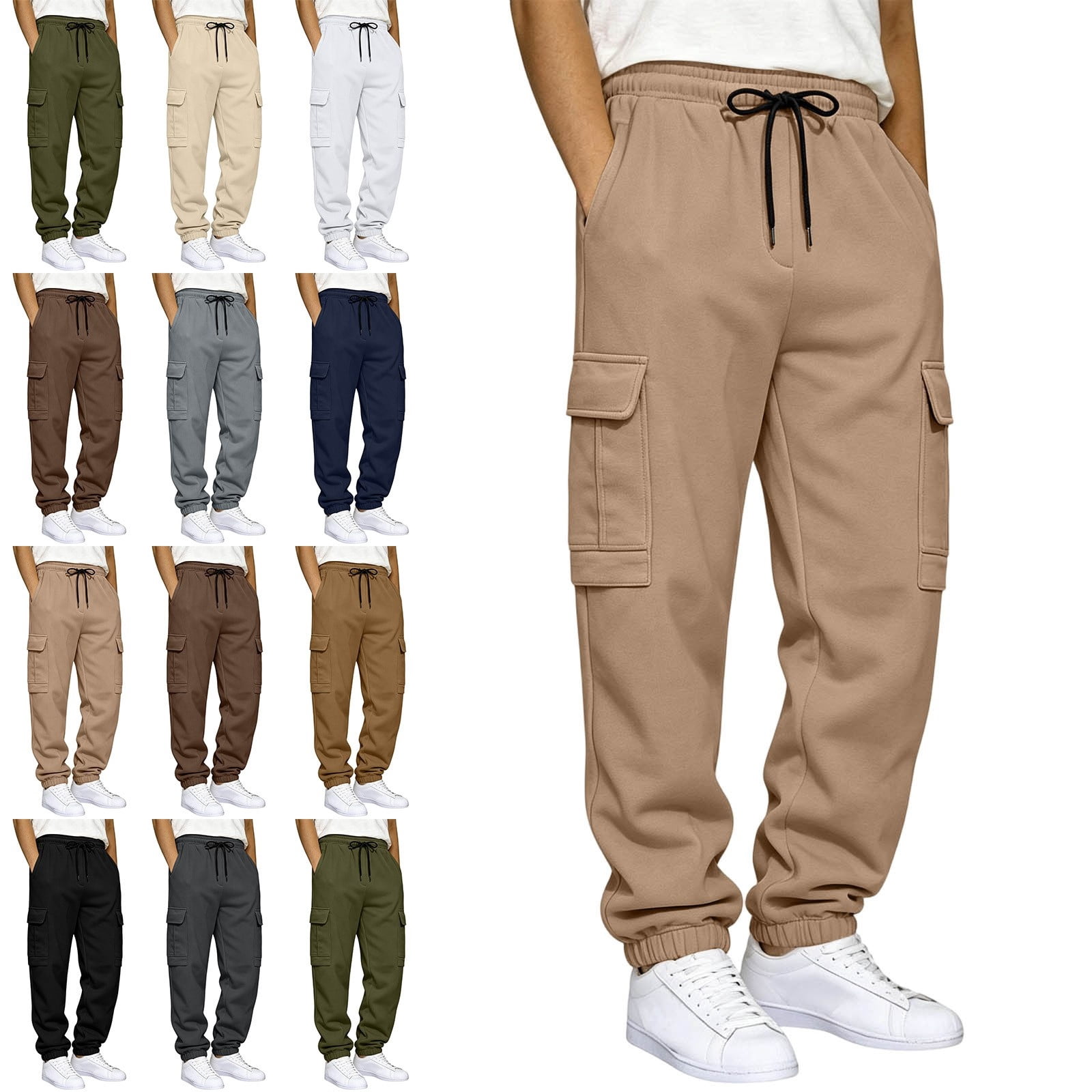 Zysthvn Hiking Work Pants for Men Outdoor Cargo Casual Winter Mens ...
