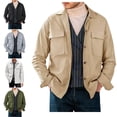 thumbnail image 1 of Zysthvn Lightweight Mens Jacket Cotton Cargo Athletic Fall Mens Coats with Pockets Button Solid Lapel Workwear, 1 of 8