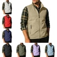 thumbnail image 1 of Zysthvn Lightweight Mens Jackets and Coats Athletic Winter Outdoor Workwear Vests for Men Sleeveless Solid with Pockets Stand Collar Jackets, Black XL, 1 of 10