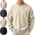 thumbnail image 1 of Zysthvn Lightweight Mens Sweatshirts No Hood Pullover Fall Long Sleeve Casual Sweatshirts for Men Solid Crewneck Loose Tops, 1 of 10