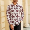 thumbnail image 1 of Zysthvn Long Sleeve Summer Shirt Men Vacation Casual Mens Tees Stretch Turn Down Collar Button Printed Lightweight Tops, 1 of 5