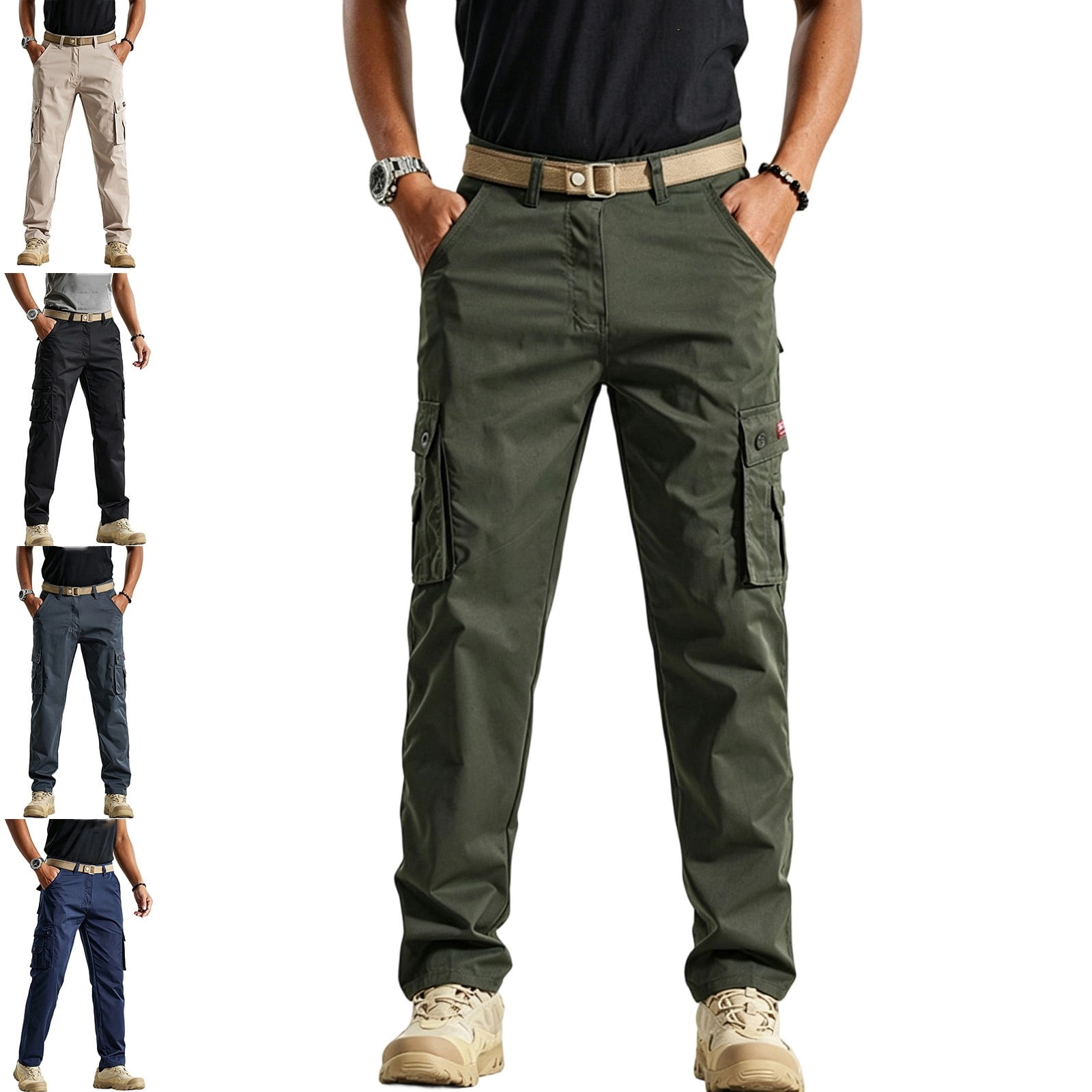 Zysthvn Mens Cargo Work Pants Winter Casual Hiking Outdoor Pants for ...