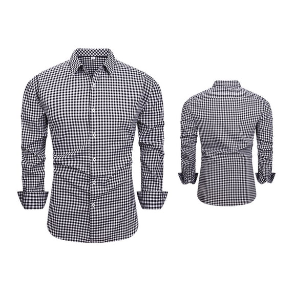 Zysthvn Mens Shirts Casual Stylish Striped Long Sleeve Dress Man Tees Stretch Lapel Lightweight Button Down Tops