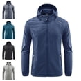 thumbnail image 1 of Zysthvn Outdoor Jackets for Men Fall Sun Protection Athletic Lightweight Mens Sport Coat Hooded with Pockets Full Zip Solid Hiking, 1 of 4