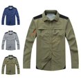 thumbnail image 1 of Zysthvn Outdoor Light Jackets for Men Casual Cargo Athletic Fall Mens Outerwear Long Sleeve Plus Size Lapel Solid with Pockets, 1 of 3