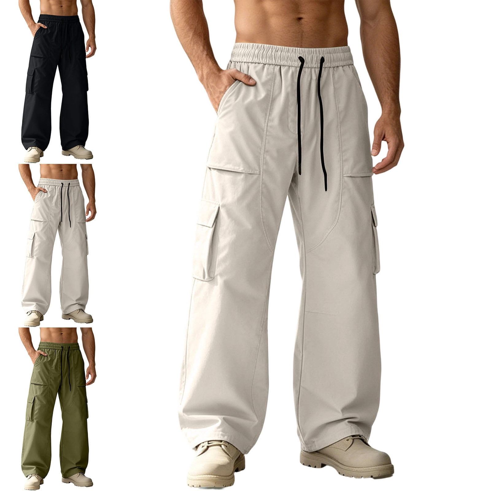 Zysthvn Outdoor Men's Cargo Pants Winter Casual Plus Size Mens Trousers ...