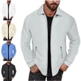 thumbnail image 1 of Zysthvn Outdoor Mens Winter Jacket Full Zip Lightweight Athletic Coats for Men with Pockets Stand Collar Solid Long Sleeve, 1 of 7