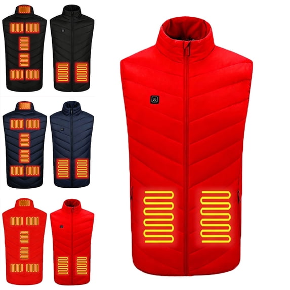 Zysthvn Plus Size Mens Jackets Big and Tall Casual Full Zip Lightweight Winter Vest for Men Stand Collar with Pockets Warm Solid Vests, Red XXXXL