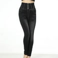 thumbnail image 1 of Zysthvn Skinny Jeans for Women Casual Cotton High Waisted Womens Trousers Button with Pockets Stretch Slim Fit Solid Pants, 1 of 8