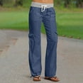 thumbnail image 1 of Zysthvn Straight Leg Lightweight Pants Women Athletic Summer Workout Sweatpants Loose Womens Trouser Pants Drawstring Solid with Pockets Elastic Waist, 1 of 9