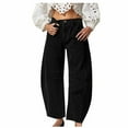 thumbnail image 1 of Zysthvn Wide Leg Jeans Womens Casual Low Rise Denim Trouser Jeans for Women Comfy Solid with Pockets Button Loose Pants, 1 of 4