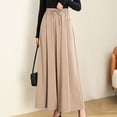 thumbnail image 1 of Zysthvn Womens Tall Pants Casual High Waisted Wide Leg Cotton Linen Trousers for Women Loose with Pockets Solid Breathable Drawstring Pants, 1 of 7