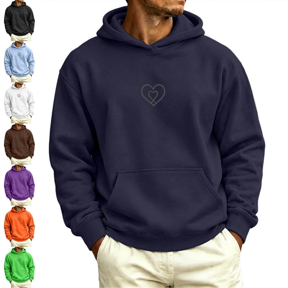 Zysthvn Workout Men Hoodies Athletic Winter Pullover Mens Sweatshirt Hooded Long Sleeve Solid with Pockets
