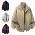 thumbnail image 1 of Zysthvn Workwear Mens Jackets Winter Full Zip Athletic Lightweight Mens Coats Outerwear Winter Long Sleeve with Pockets Stand Collar Solid Outdoor, 1 of 8