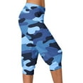 thumbnail image 1 of Zysthvn Yoga Women Capris Athletic Workout Leggings Elastic Waist Womens Cropped Pants High Waisted Camo with Pockets Gym, 1 of 6