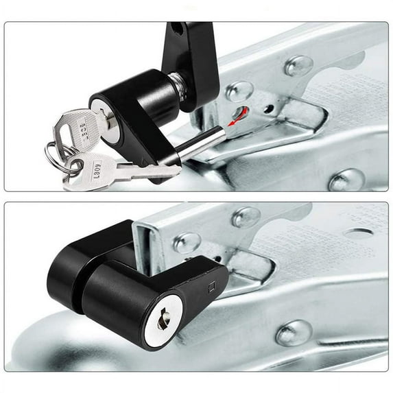 Zyutaosan 1/4" Trailer Hitch Coupler Lock For Tow Boat Rv Truck Car With 2 Keys