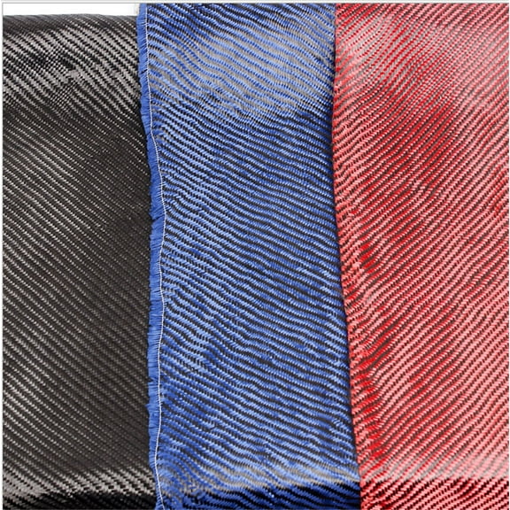 Zyutaosan 100% Real Carbon Fiber Fabric Cloth 12" 60" 3K 220Gsm 2X2 Twill Weave Honeycomb Hybrid Carbon Kevlar Fabric Red&Black
