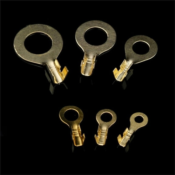 Zyutaosan 150Pcs Insulated Ring Cable Lugs Assorted Ring Eyes 3.2-10.2Mm Wire Cable Connectors Brass Terminals Assortment Kit