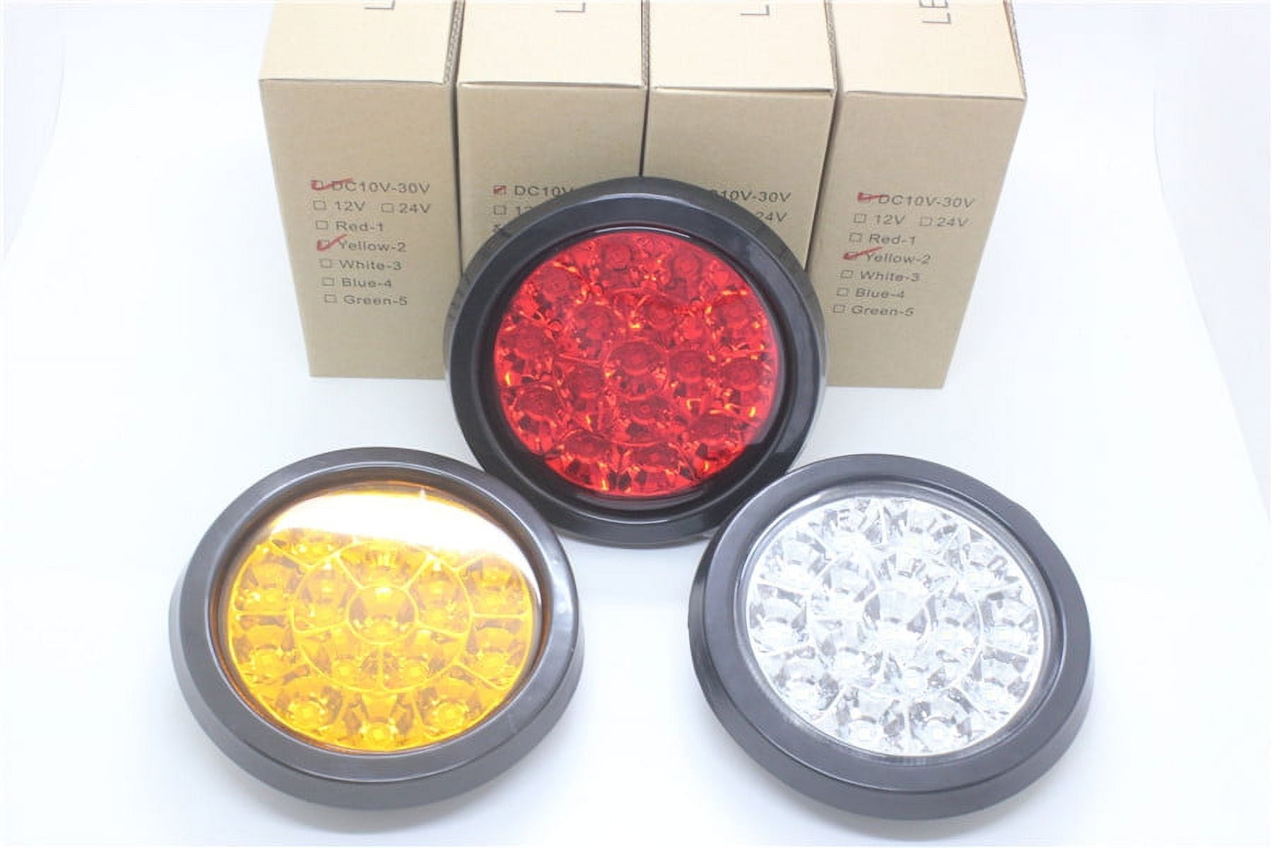 White Rear Light Zyutaosan 16-Led 12V 24V Round Clear Lens White Tail Lights Back-Up ...