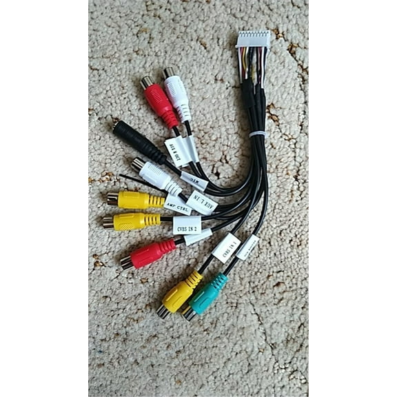 Zyutaosan 20-Pin Car Stereo Radio Rca Output Wire Aux-In Adapter Cable With Mic