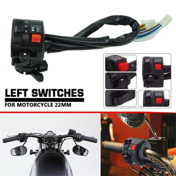Zyutaosan 22Mm Universal Motorcycle Atv 10Pin 5 Functions Handlebar Start Stop Headlight Hi/Low Throttle Switch