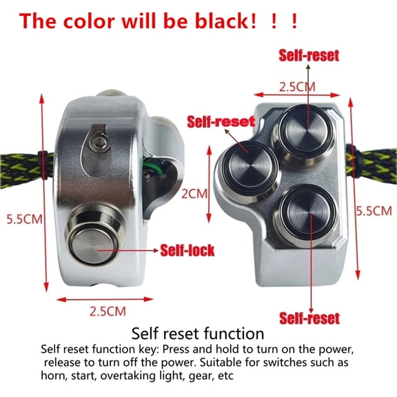 Zyutaosan 22mm Universal Aluminium Alloy CNC Motorcycle Handlebar Switch With LED Control Kill Horn Button Headlight 4 Function Combinations