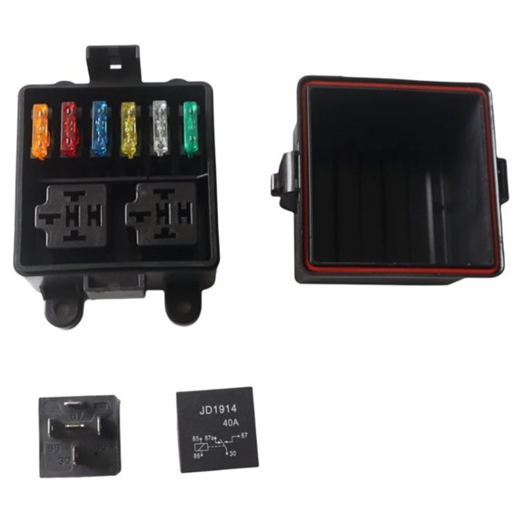 Zyutaosan 24V 6-Way Fuse Relay Box With 5-Pin 40A Relays And Fuses