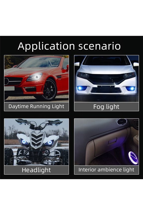 2Pcs Cob Angel Eyes Rgb App Bluetooth Halo Rings For Car Scooter Motorcycle Colorful 60Mm