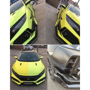 Zyutaosan 2Pcs For Honda Civic Type R 2016-2021 Glossy Black Front Bumper Canards Splitter Fins Air Knife