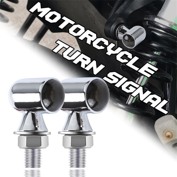 Zyutaosan 2Pcs LED Motorcycle Turn Signal Mini Blinker Light Indicator Amber Chrome Bullet